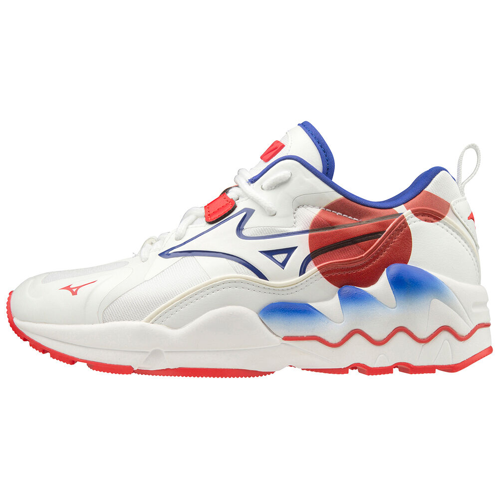 Deportivas Mizuno Wave Rider 1 Shape of Time Hombre Blancas/Rojas Outlet DFIX-10594